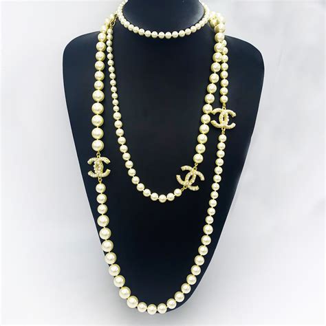 leather and chain chanel necklace|cost of Chanel pearl necklace.